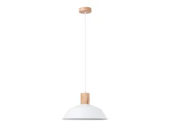 Sollux Lighting Lámpara Suspendida-Lámparas colgantes Fanova escandinavo de acero - 1 fuentes luminosas 3000K - L.34 x A.120 cm - Blanco