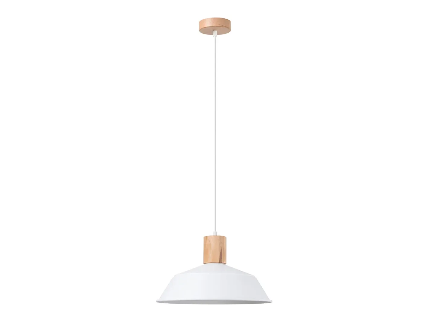Sollux Lighting Lámpara Suspendida-Lámparas colgantes Fanova escandinavo de acero - 1 fuentes luminosas 3000K - L.34 x A.120 cm - Blanco