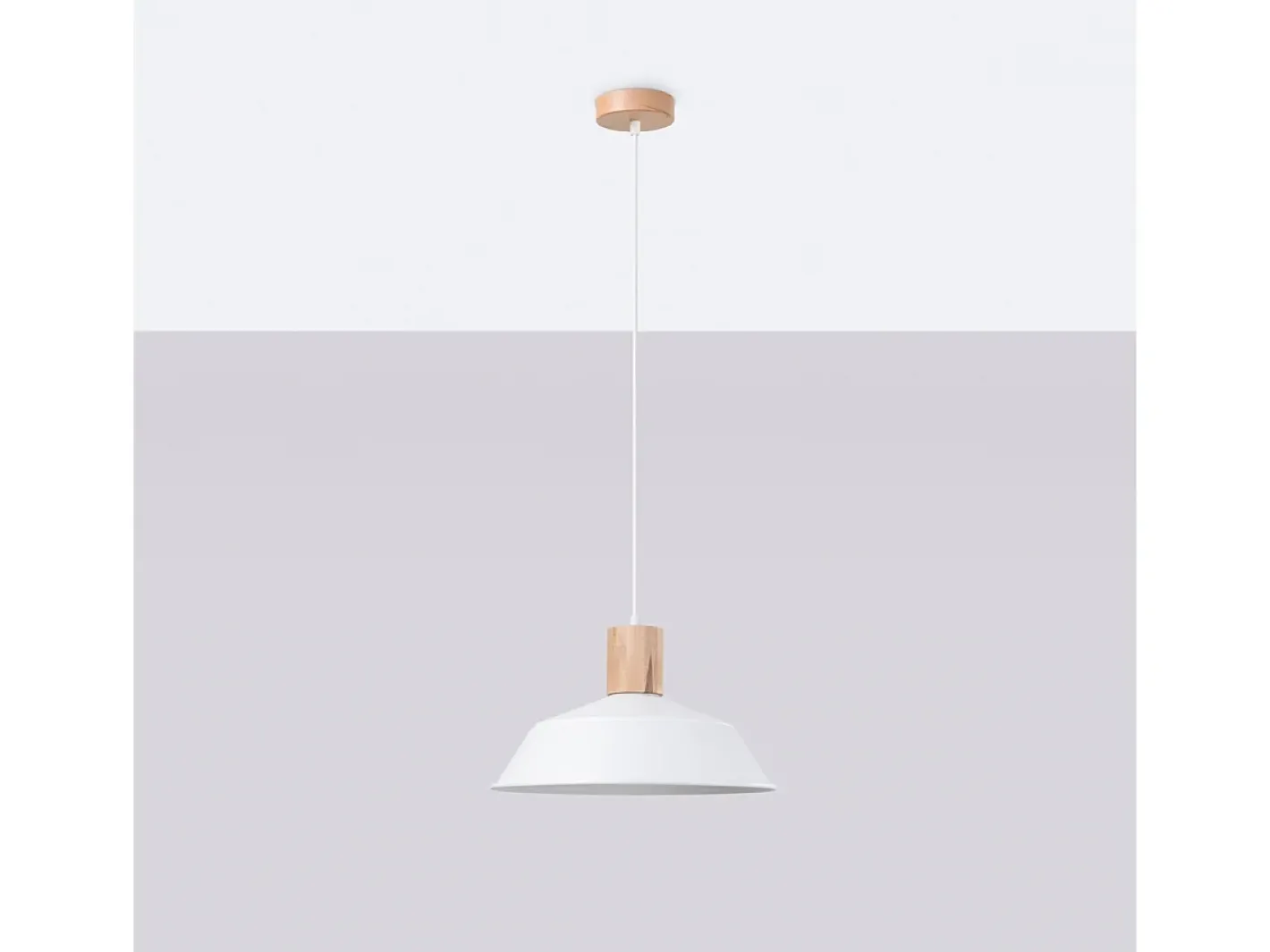 Sollux Lighting Lámpara Suspendida-Lámparas colgantes Fanova escandinavo de acero - 1 fuentes luminosas 3000K - L.34 x A.120 cm - Blanco