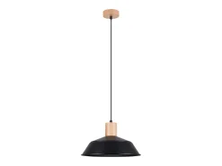 Sollux Lighting Lámpara Suspendida-Lámparas colgantes Fanova escandinavo de acero - 1 fuentes luminosas 3000K - L.34 x A.120 cm - Negro