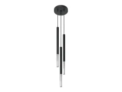 Sollux Lighting Lámparas colgantes Flar moderno de acero - 3 fuentes luminosas 4000K - L.20 x A.90 cm - /cromo Negro