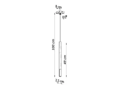 Sollux Lighting Lámparas colgantes Flar moderno de acero - 1 fuentes luminosas 4000K - L.8 x A.100 cm - /cromo Negro Discount