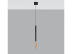 Sollux Lighting Lámpara Suspendida-Lámparas colgantes Flar moderno de acero - 1 fuentes luminosas 3000K - L.8 x A.100 cm - /cobre Negro