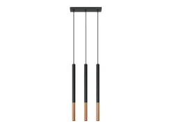 Sollux Lighting Lámpara Suspendida-Lámparas colgantes Flar moderno de acero - 3 fuentes luminosas 3000K - L.30 x A.90 cm - /cobre Negro
