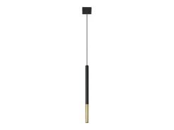 Sollux Lighting Lámparas colgantes Flar moderno de acero - 1 fuentes luminosas 4000K - L.8 x A.100 cm - oro Negro