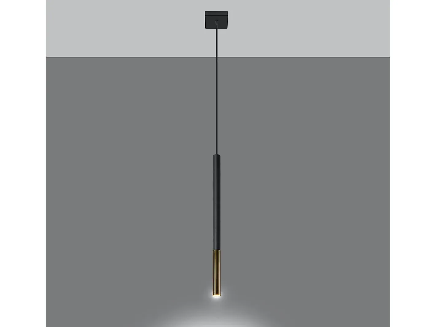 Sollux Lighting Lámparas colgantes Flar moderno de acero - 1 fuentes luminosas 4000K - L.8 x A.100 cm - oro Negro