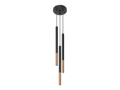 Online Sollux Lighting Lámparas colgantes Flar moderno de acero - 3 fuentes luminosas 4000K - L.20 x A.90 cm - /cobre Negro