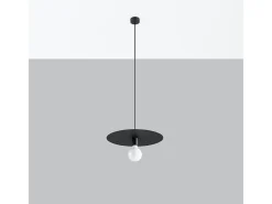 Outlet Sollux Lighting Lámparas colgantes Flavieta moderno de acero - 1 fuentes luminosas 3000K - L.40 x A.105 cm - Negro