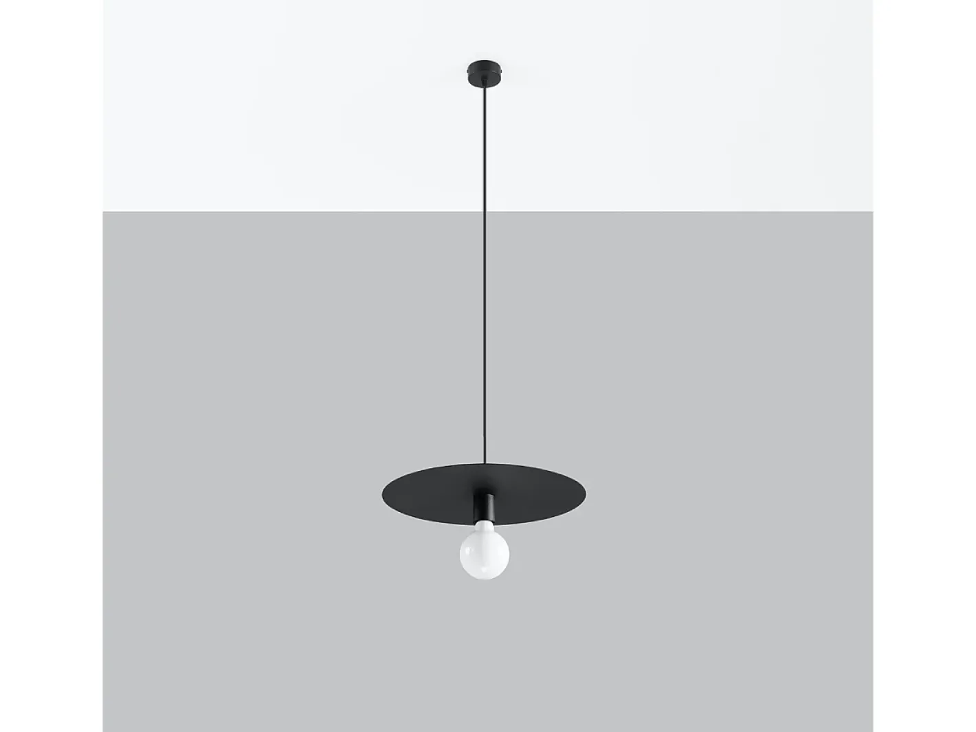 Outlet Sollux Lighting Lámparas colgantes Flavieta moderno de acero - 1 fuentes luminosas 3000K - L.40 x A.105 cm - Negro