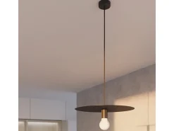 Outlet Sollux Lighting Lámparas colgantes Flavieta moderno de acero - 1 fuentes luminosas 3000K - L.40 x A.105 cm - Negro