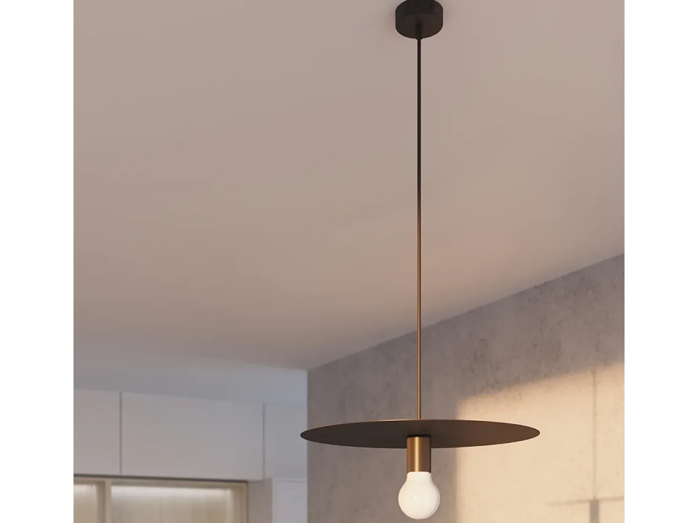 Outlet Sollux Lighting Lámparas colgantes Flavieta moderno de acero - 1 fuentes luminosas 3000K - L.40 x A.105 cm - Negro