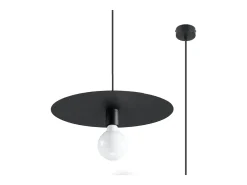 Outlet Sollux Lighting Lámparas colgantes Flavieta moderno de acero - 1 fuentes luminosas 3000K - L.40 x A.105 cm - Negro