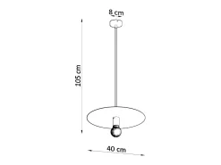 Outlet Sollux Lighting Lámparas colgantes Flavieta moderno de acero - 1 fuentes luminosas 3000K - L.40 x A.105 cm - Negro