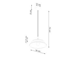 Outlet Sollux Lighting Lámparas Colgantes Frika Escandinavo De Acero - 1 Fuentes Luminosas - L.34 X A.74 Cm - Negro