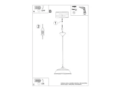 Outlet Sollux Lighting Lámparas Colgantes Frika Escandinavo De Acero - 1 Fuentes Luminosas - L.34 X A.74 Cm - Blanco