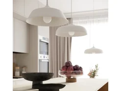 Outlet Sollux Lighting Lámparas Colgantes Frika Escandinavo De Acero - 1 Fuentes Luminosas - L.34 X A.74 Cm - Blanco