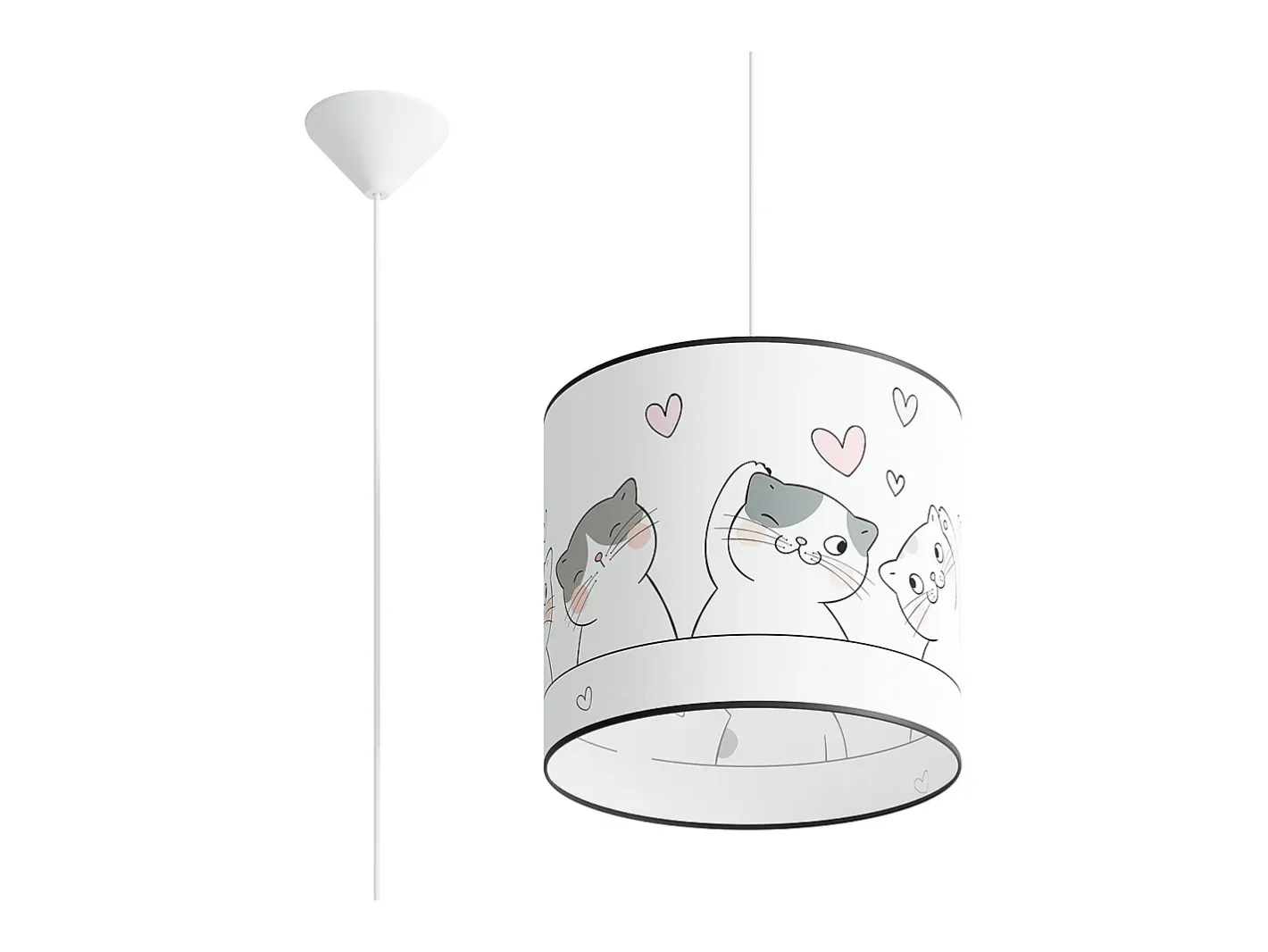 New Sollux Lighting Lámparas colgantes Gatto moderno de CLORURO DE POLIVINILO - 1 fuentes luminosas 3000K - L.30 x A.95 cm - Multicolor