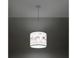 New Sollux Lighting Lámparas colgantes Gatto moderno de CLORURO DE POLIVINILO - 1 fuentes luminosas 3000K - L.30 x A.95 cm - Multicolor