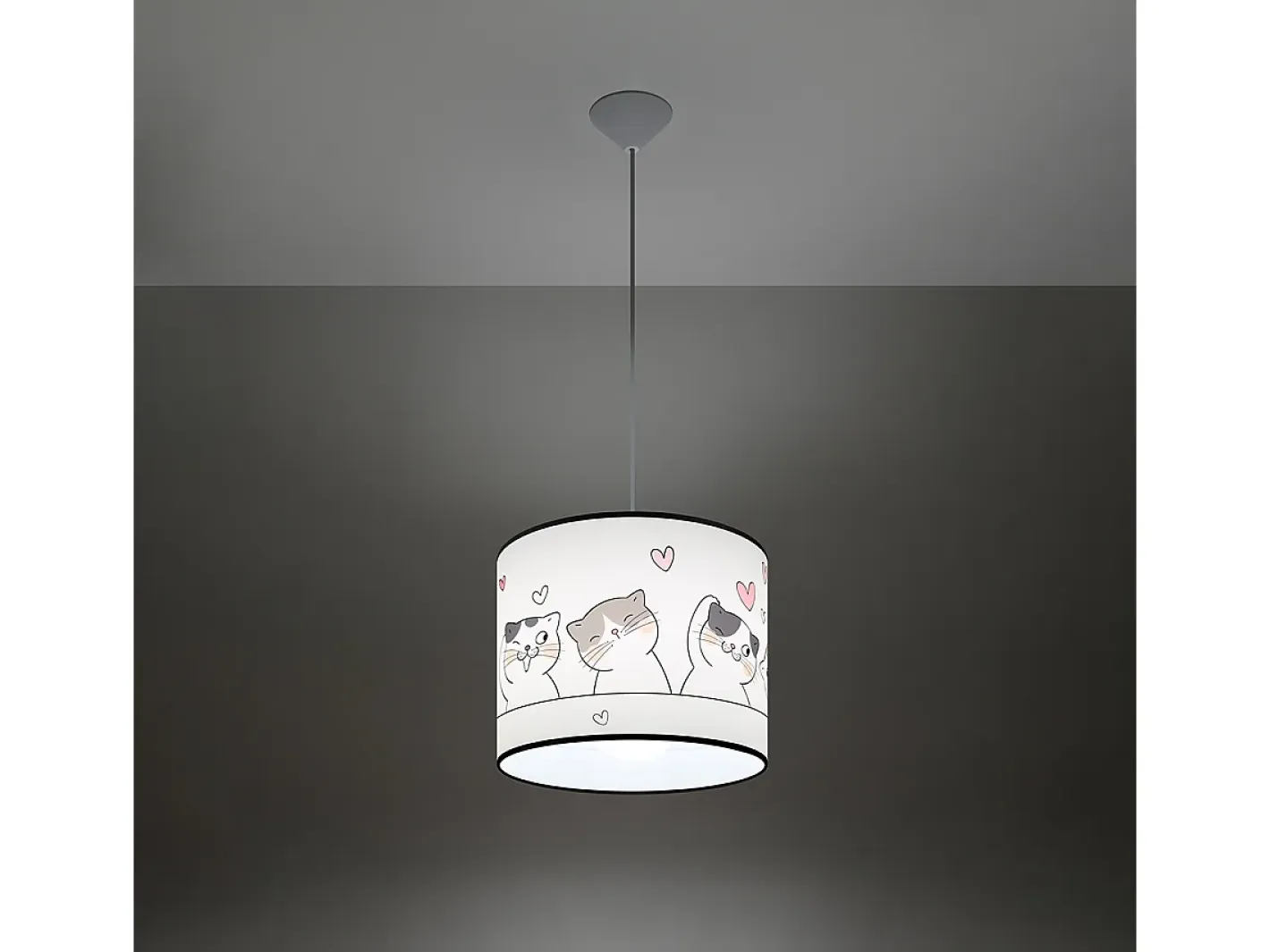 New Sollux Lighting Lámparas colgantes Gatto moderno de CLORURO DE POLIVINILO - 1 fuentes luminosas 3000K - L.30 x A.95 cm - Multicolor