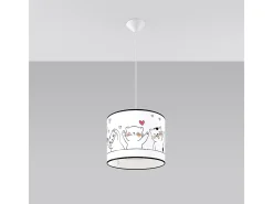 New Sollux Lighting Lámparas colgantes Gatto moderno de CLORURO DE POLIVINILO - 1 fuentes luminosas 3000K - L.30 x A.95 cm - Multicolor