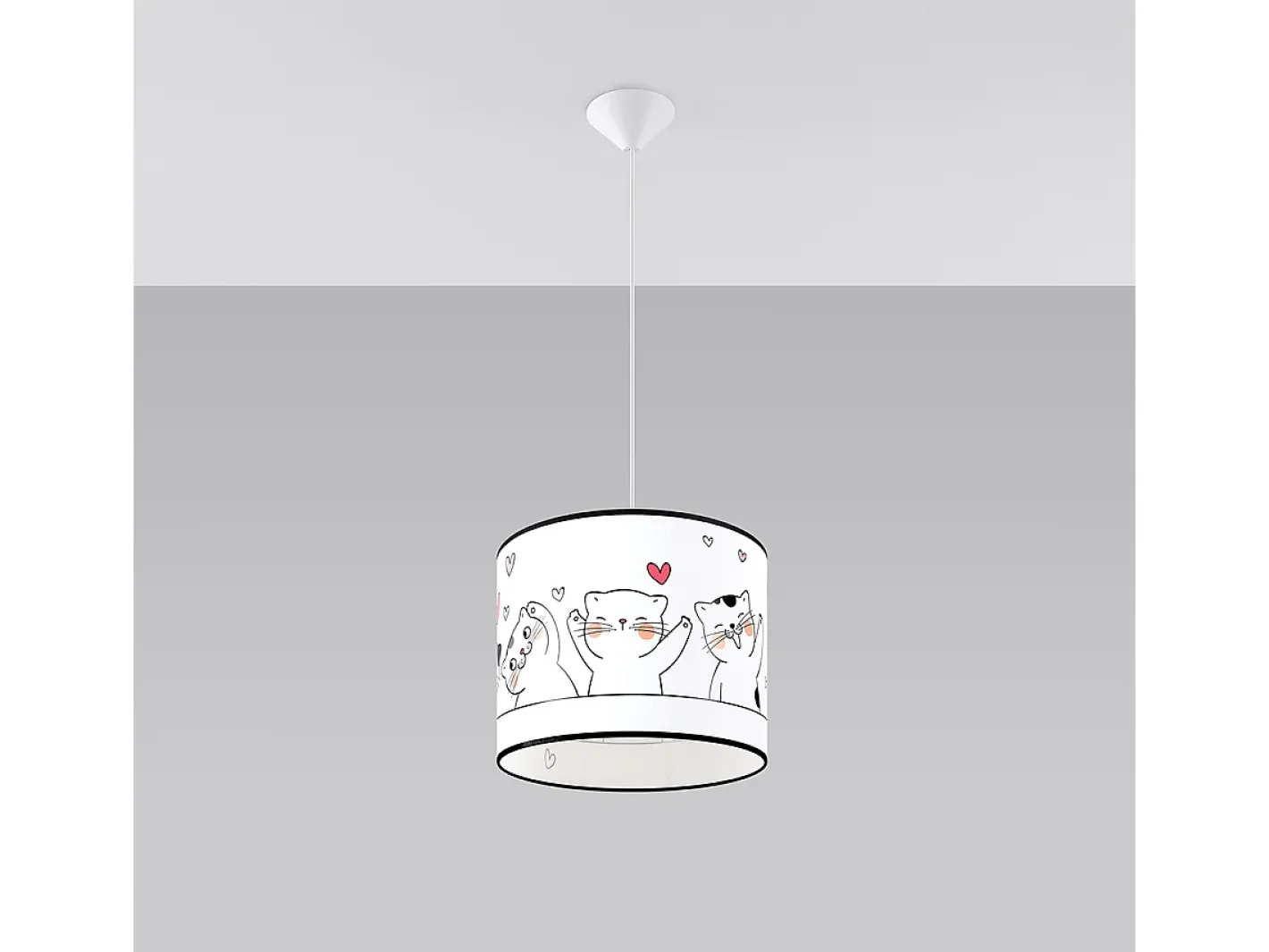 New Sollux Lighting Lámparas colgantes Gatto moderno de CLORURO DE POLIVINILO - 1 fuentes luminosas 3000K - L.30 x A.95 cm - Multicolor