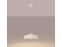Sollux Lighting Lámpara Suspendida-Lámparas Colgantes Gina Escandinavo De Acero - 1 Fuentes Luminosas - L.38 X A.74 Cm - Blanco