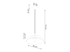 Sollux Lighting Lámpara Suspendida-Lámparas Colgantes Gina Escandinavo De Acero - 1 Fuentes Luminosas - L.38 X A.74 Cm - Blanco