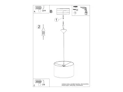 Sollux Lighting Lámparas colgantes Gloxo minimalista de tela/PVC - 1 fuentes luminosas 4000K - L.40 x A.88 cm - Negro Online