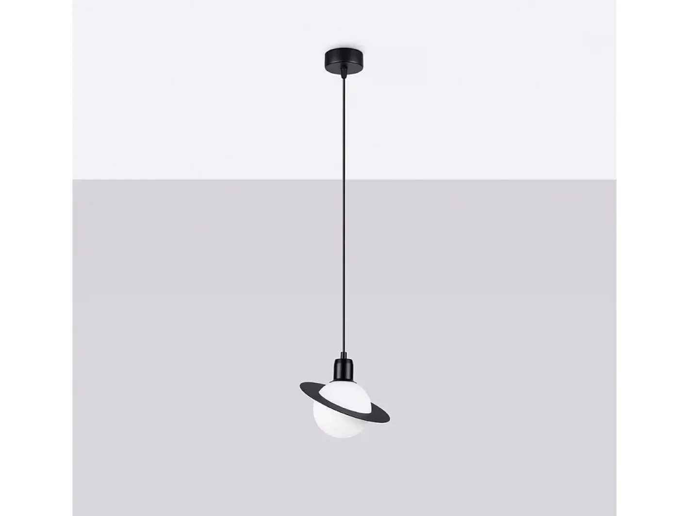 Outlet Sollux Lighting Lámparas colgantes Gloxo moderno de acero - 1 fuentes luminosas 3000K - L.20 x A.125 cm - Negro