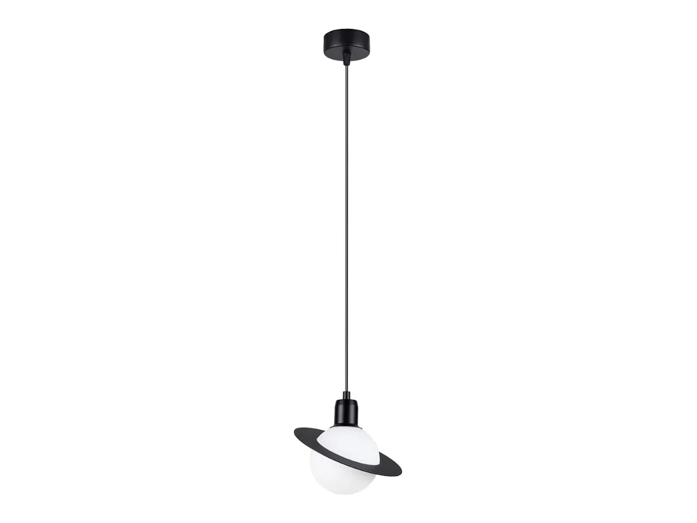 Outlet Sollux Lighting Lámparas colgantes Gloxo moderno de acero - 1 fuentes luminosas 3000K - L.20 x A.125 cm - Negro