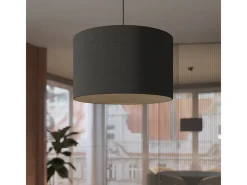 Sollux Lighting Lámpara Suspendida-Lámparas colgantes Gloxo minimalista de tela/PVC - 1 fuentes luminosas 4000K - L.30 x A.88 cm - Negro