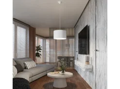 Sollux Lighting Lámparas colgantes Gloxo minimalista de tela/PVC - 1 fuentes luminosas 4000K - L.40 x A.88 cm - Blanco Outlet