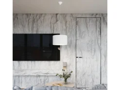 Sollux Lighting Lámparas colgantes Gloxo minimalista de tela/PVC - 1 fuentes luminosas 4000K - L.40 x A.88 cm - Blanco Outlet