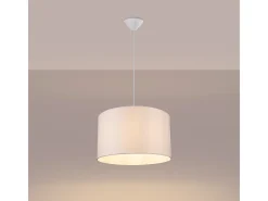Sollux Lighting Lámparas colgantes Gloxo minimalista de tela/PVC - 1 fuentes luminosas 4000K - L.40 x A.88 cm - Blanco Outlet