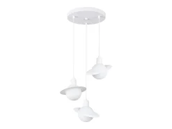 Sollux Lighting Lámpara Suspendida-Lámparas colgantes Gloxo moderno de acero - 3 fuentes luminosas 3000K - L.32 x A.120 cm - Blanco