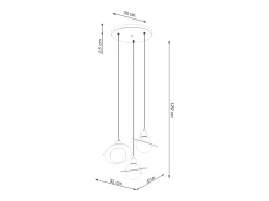Sollux Lighting Lámpara Suspendida-Lámparas colgantes Gloxo moderno de acero - 3 fuentes luminosas 3000K - L.32 x A.120 cm - Blanco