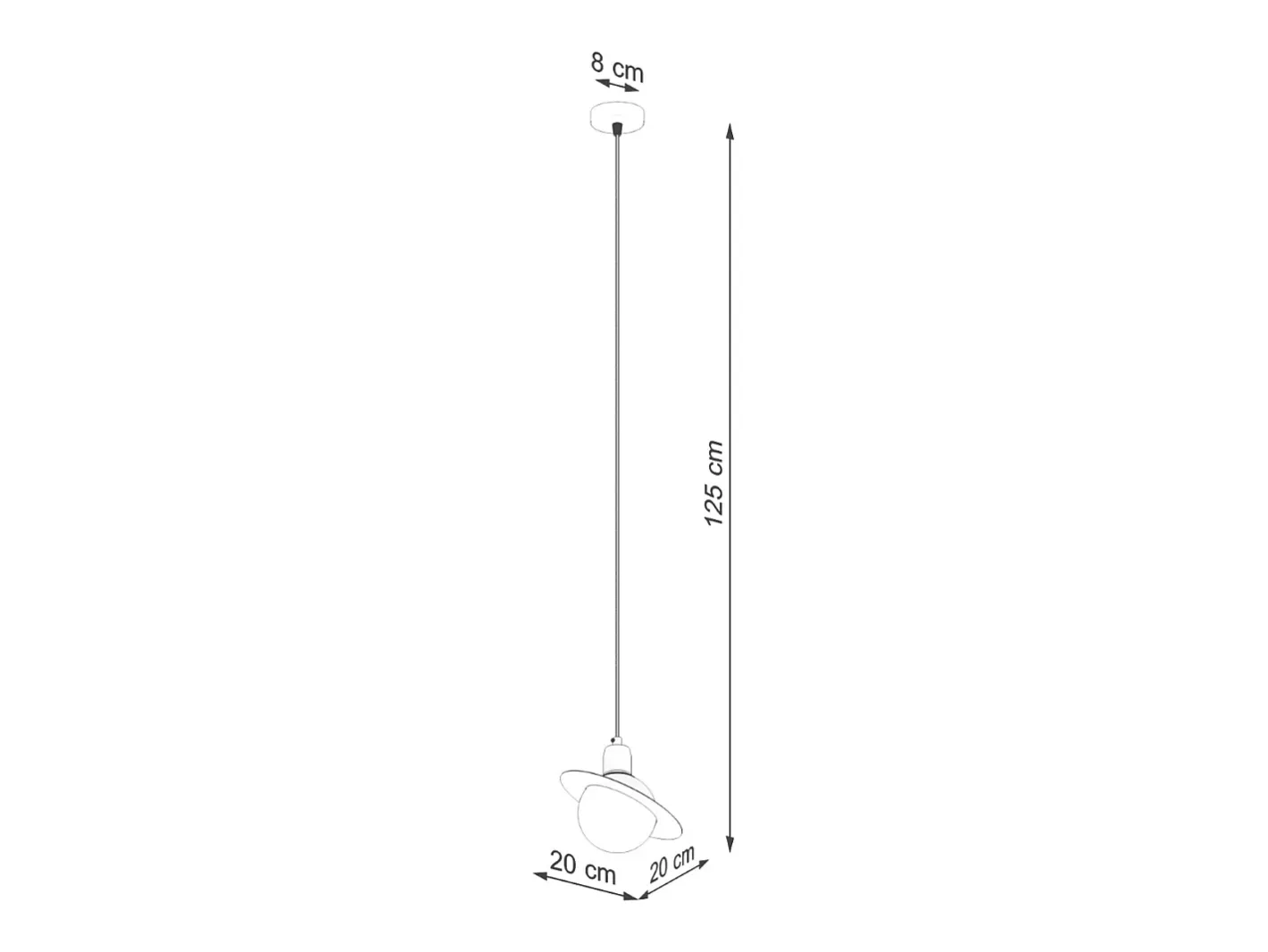 Sale Sollux Lighting Lámparas colgantes Gloxo moderno de acero - 1 fuentes luminosas 4000K - L.20 x A.125 cm - Blanco