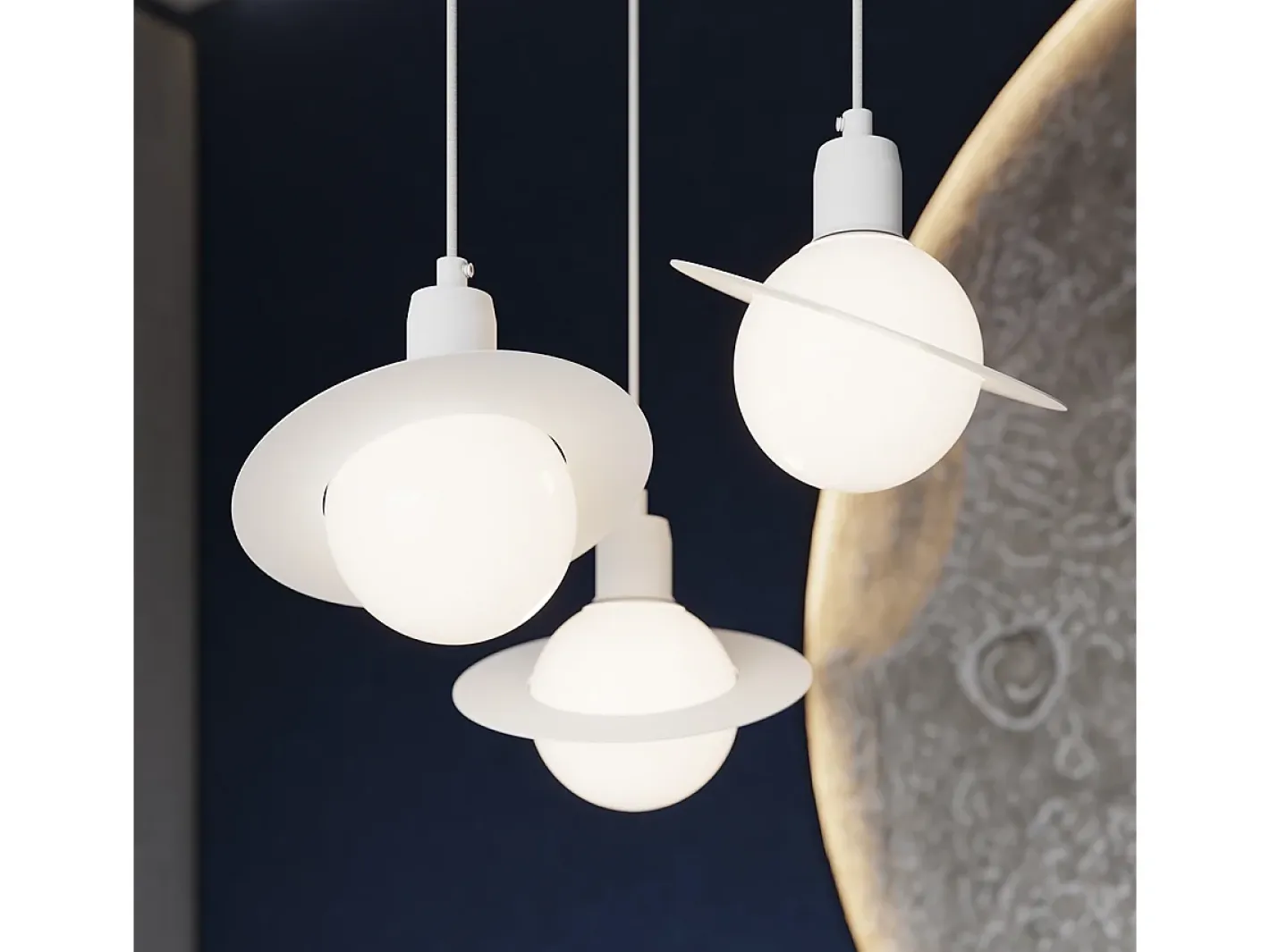 Sale Sollux Lighting Lámparas colgantes Gloxo moderno de acero - 1 fuentes luminosas 4000K - L.20 x A.125 cm - Blanco