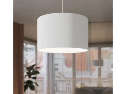 Sollux Lighting Lámpara Suspendida-Lámparas colgantes Gloxo minimalista de tela/PVC - 1 fuentes luminosas 4000K - L.30 x A.88 cm - Blanco