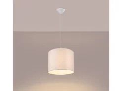 Sollux Lighting Lámpara Suspendida-Lámparas colgantes Gloxo minimalista de tela/PVC - 1 fuentes luminosas 4000K - L.30 x A.88 cm - Blanco