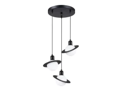 Sale Sollux Lighting Lámparas colgantes Gloxo moderno de acero - 3 fuentes luminosas 3000K - L.32 x A.120 cm - Negro