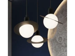 Sale Sollux Lighting Lámparas colgantes Gloxo moderno de acero - 3 fuentes luminosas 3000K - L.32 x A.120 cm - Negro
