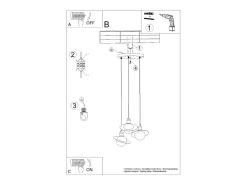 Sale Sollux Lighting Lámparas colgantes Gloxo moderno de acero - 3 fuentes luminosas 3000K - L.32 x A.120 cm - Negro