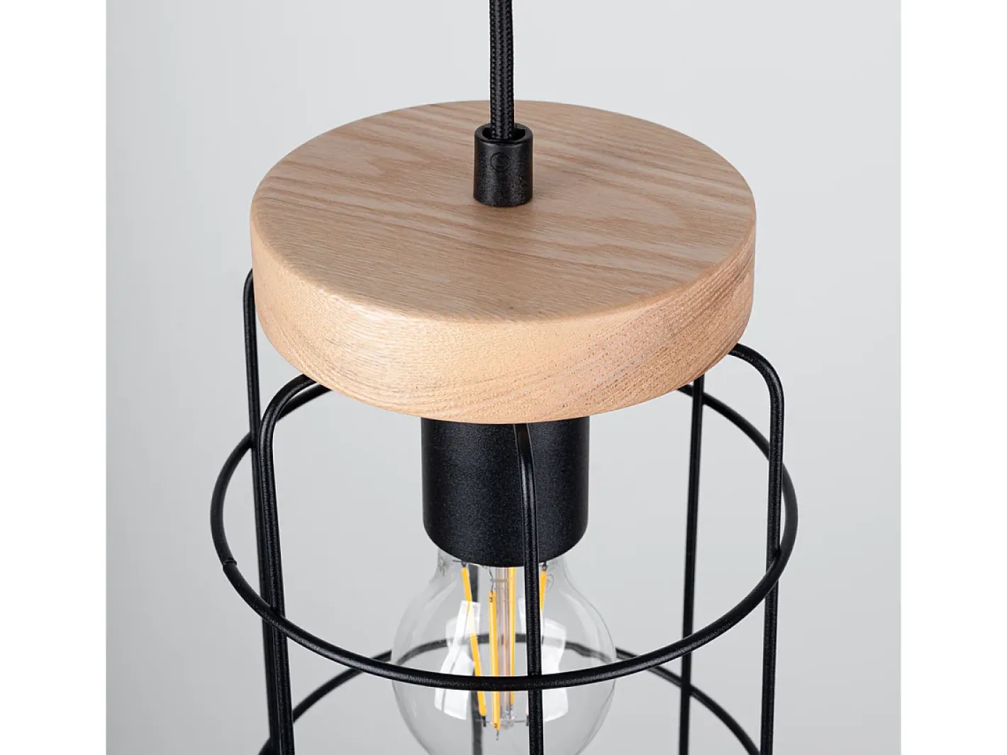 Sale Sollux Lighting Lámparas Colgantes Gotto Industrial De Acero/Madera - 3 Fuentes Luminosas - L.60 X A.115 Cm - Madera Negra Negro