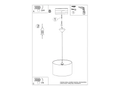 Clearance Sollux Lighting Lámparas colgantes Gufo moderno de CLORURO DE POLIVINILO - 1 fuentes luminosas 3000K - L.40 x A.82 cm - Multicolor