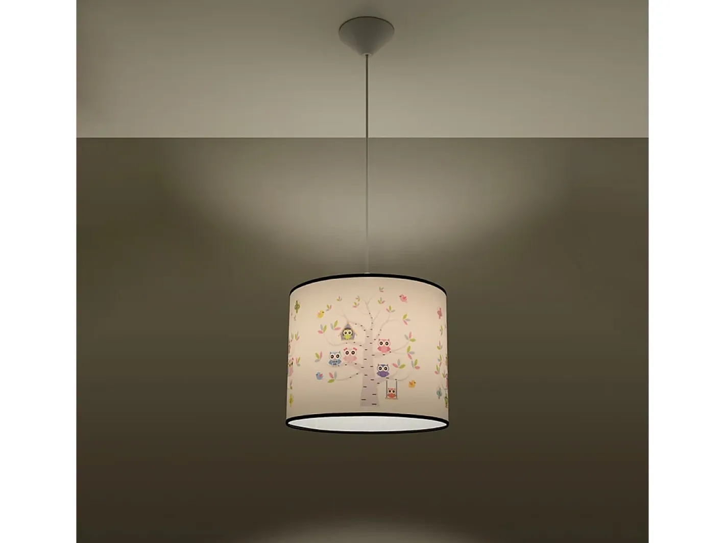 Outlet Sollux Lighting Lámparas colgantes Gufo moderno de CLORURO DE POLIVINILO - 1 fuentes luminosas 4000K - L.40 x A.82 cm - Multicolor