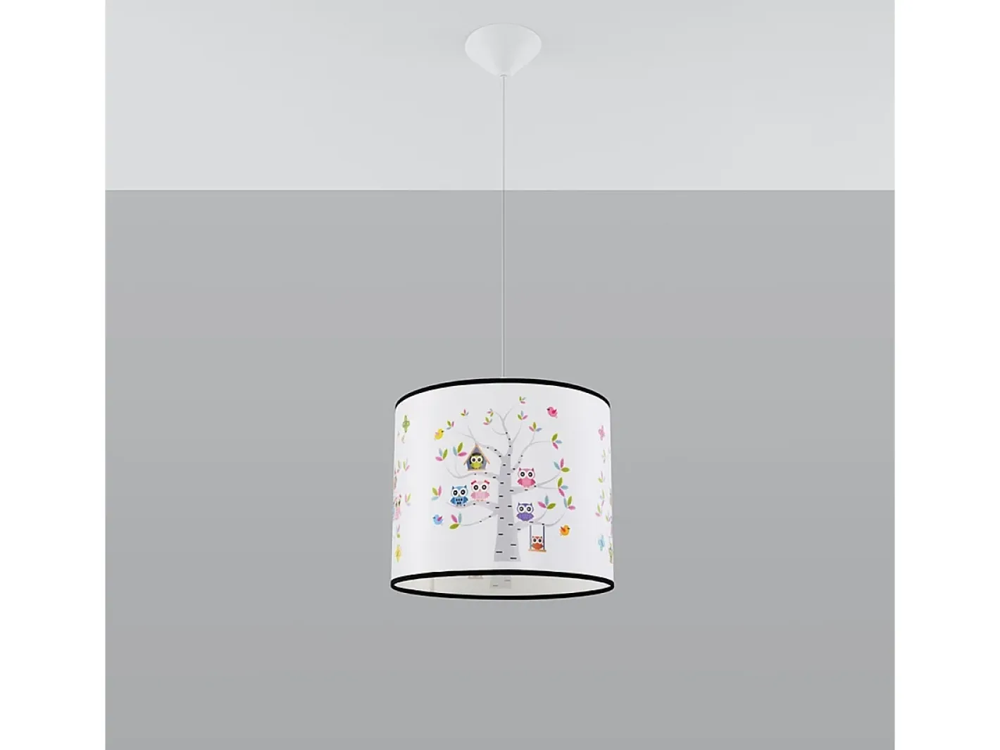 Sollux Lighting Lámparas colgantes Gufo moderno de CLORURO DE POLIVINILO - 1 fuentes luminosas 3000K - L.30 x A.82 cm - Multicolor Hot