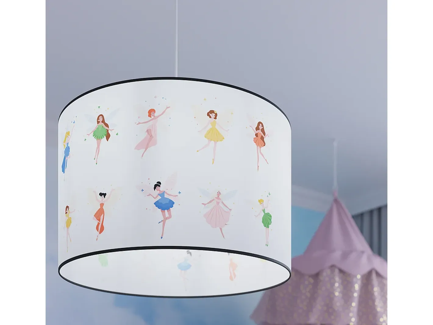 New Sollux Lighting Lámparas colgantes Hada moderno de CLORURO DE POLIVINILO - 1 fuentes luminosas 3000K - L.40 x A.95 cm - Multicolor
