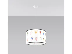 New Sollux Lighting Lámparas colgantes Hada moderno de CLORURO DE POLIVINILO - 1 fuentes luminosas 3000K - L.40 x A.95 cm - Multicolor