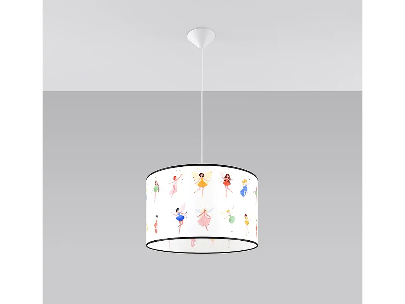 New Sollux Lighting Lámparas colgantes Hada moderno de CLORURO DE POLIVINILO - 1 fuentes luminosas 3000K - L.40 x A.95 cm - Multicolor
